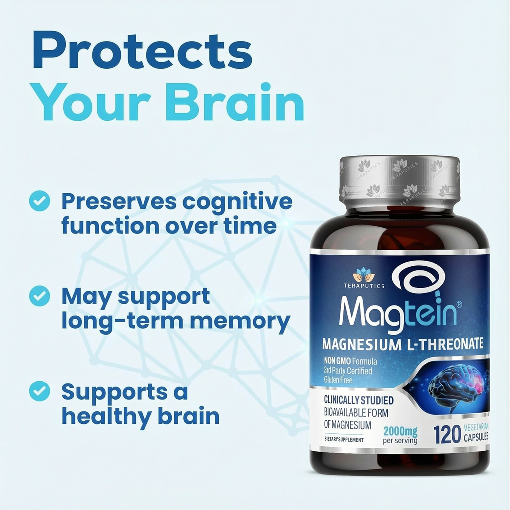 Magnesium L Threonate (Magtein) 120 Vegan Capsules