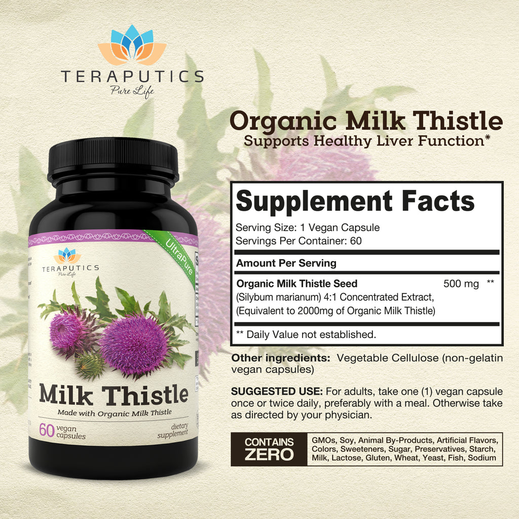 Organic Milk Thistle Non-GMO 2000MG 4X Vegan Extract