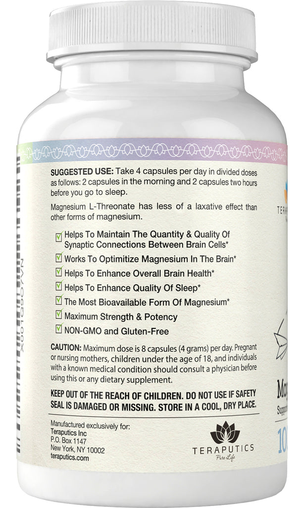 Magnesium L Threonate (Magtein) 100 Vegan Capsules